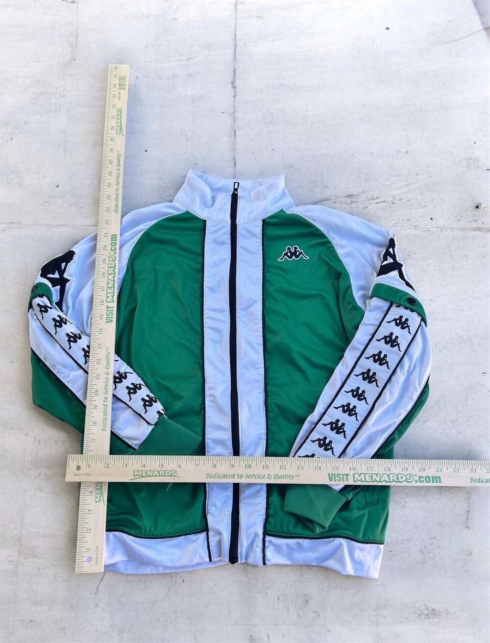 Kappa Authentic Forest Green and White Full-Zip Track Jacket